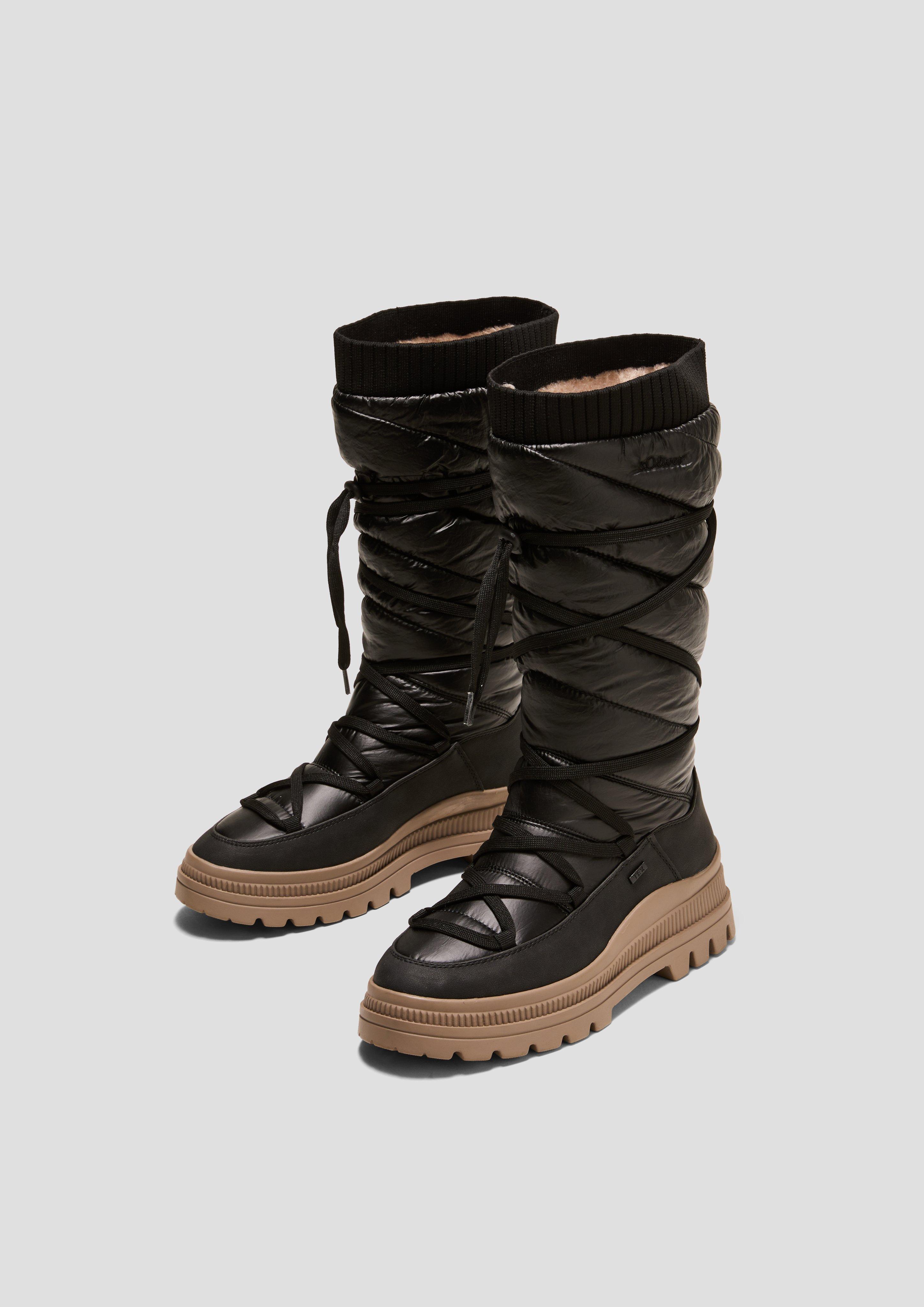 Gefütterte Tex-Stiefel in glänzender Optik  6008584-001