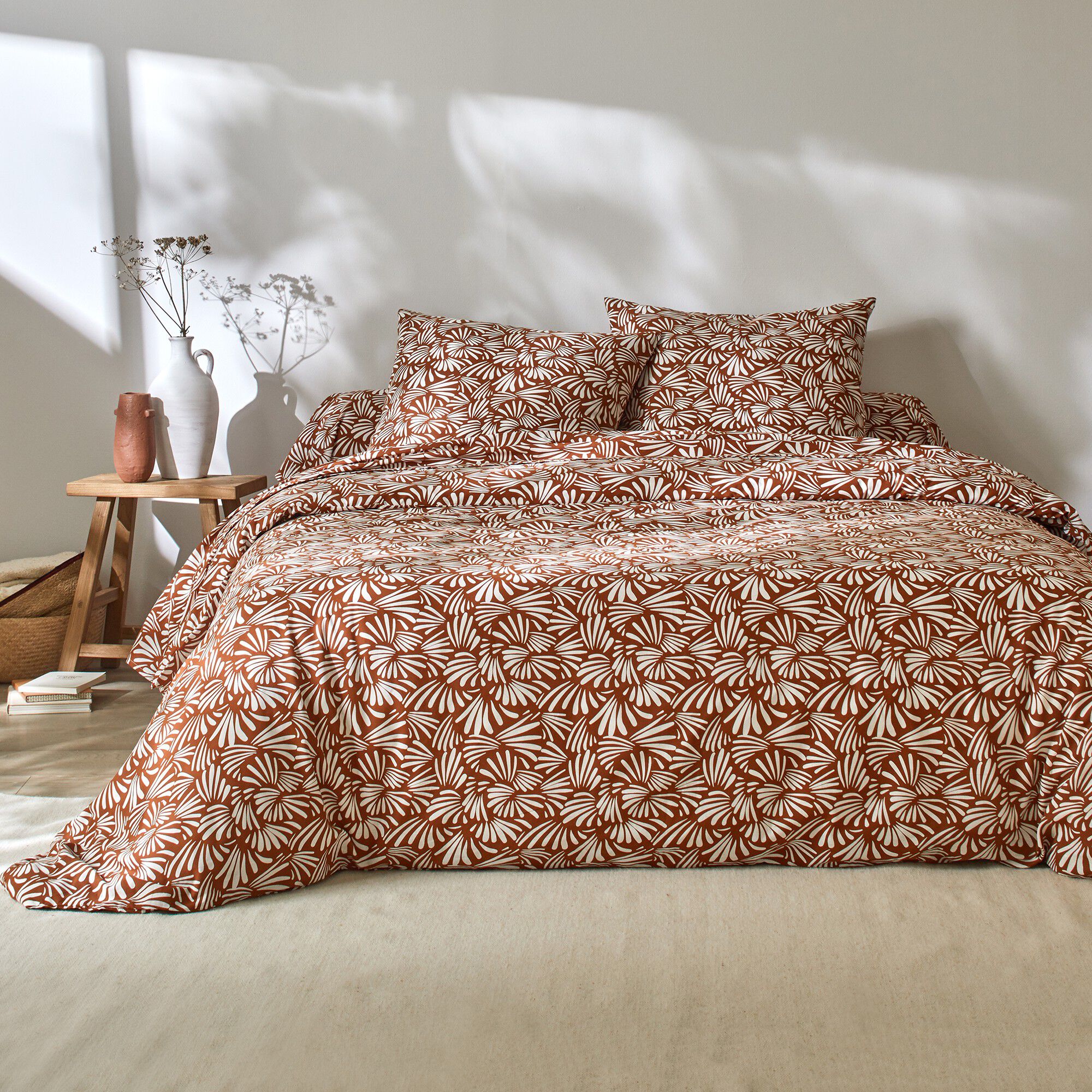Linge de lit Vick en coton imprimé graphique