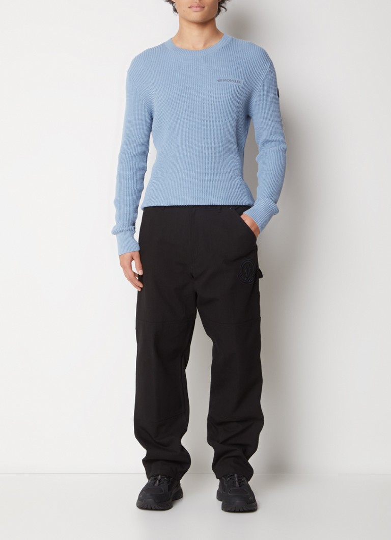 Pantaloni Moncler cu croială dreaptă și logo brodat