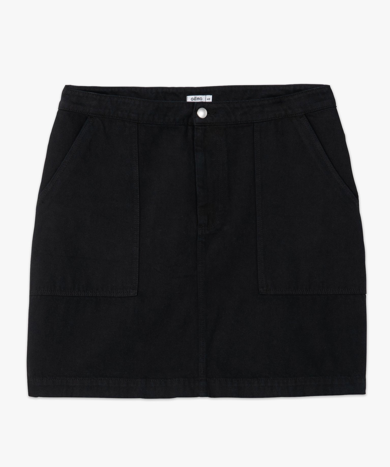 Jupe femme grande taille en toile coupe droite noir | GEMO