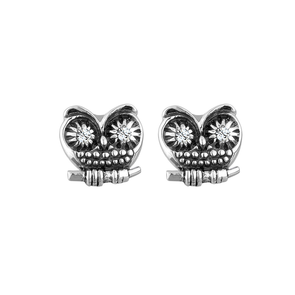 Elli Elli Boucles d'Oreilles Eule Tier Tracht Kristalle Boucles d'oreilles
