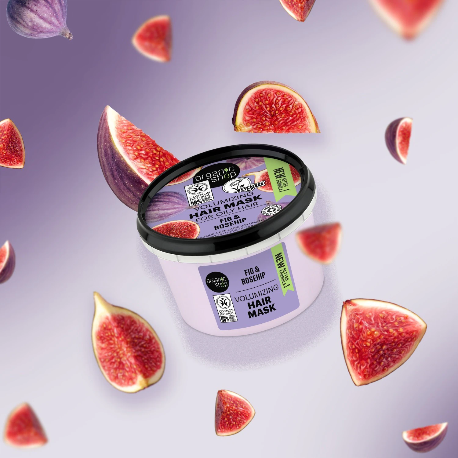 Mască naturală vegană cu smochine și măceșe pentru păr gras Organic Shop