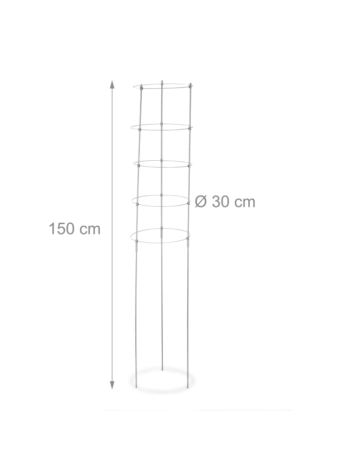 relaxdays 2 x Rankhilfe in Grau - (H)150 x Ø30 cm günstig kaufen onesize