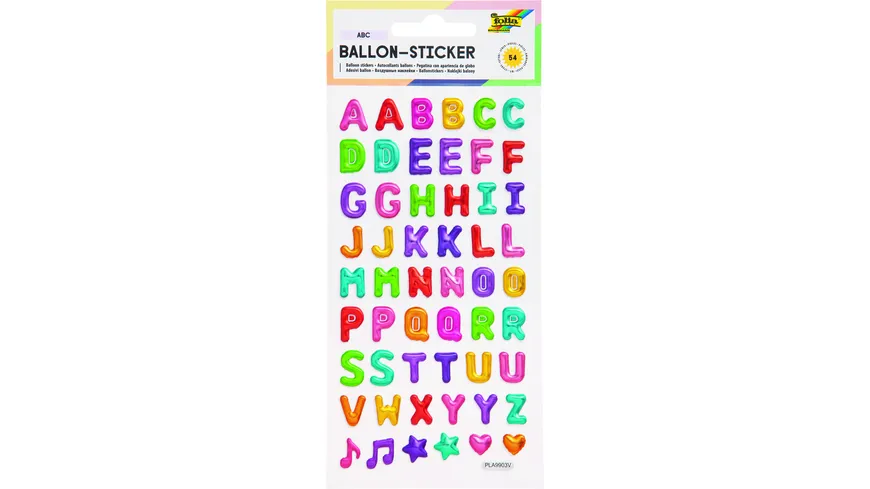 folia Ballon-Sticker ABC 9,5x17,5cm