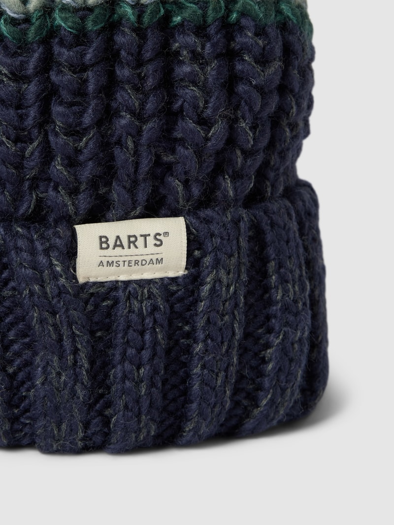 Pudelmütze mit Streifenmuster Modell 'Reggey' in blau