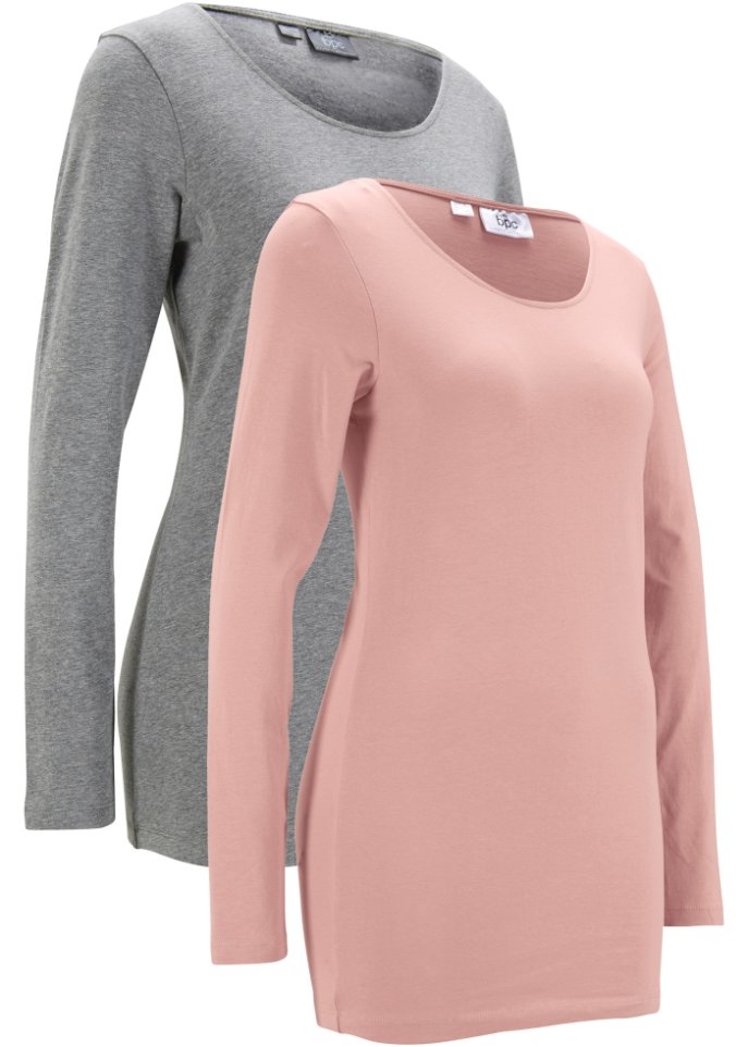 Longshirt mit Bio-Baumwolle (2er Pack)