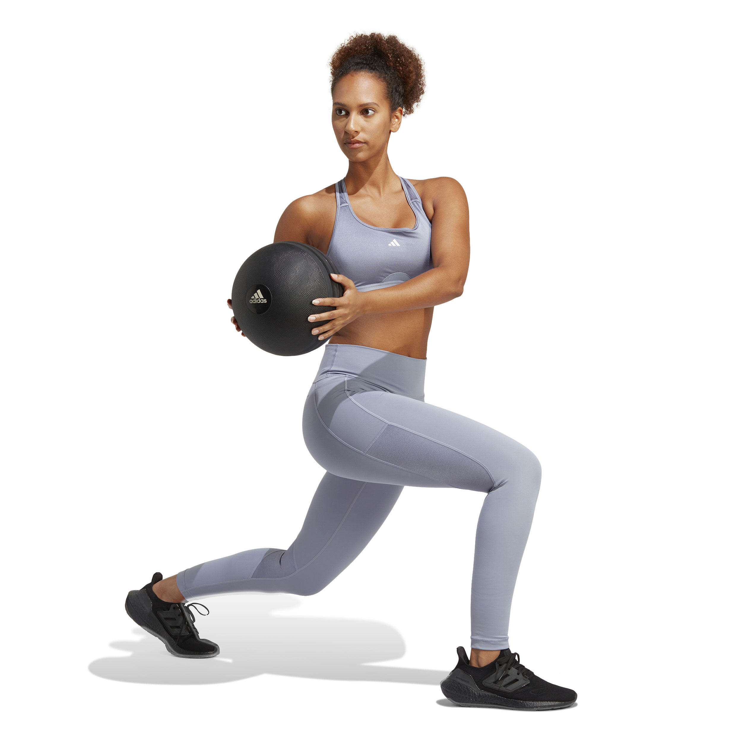 PowerReact Training Medium-Support Bra Sport-BH Damen - Silber