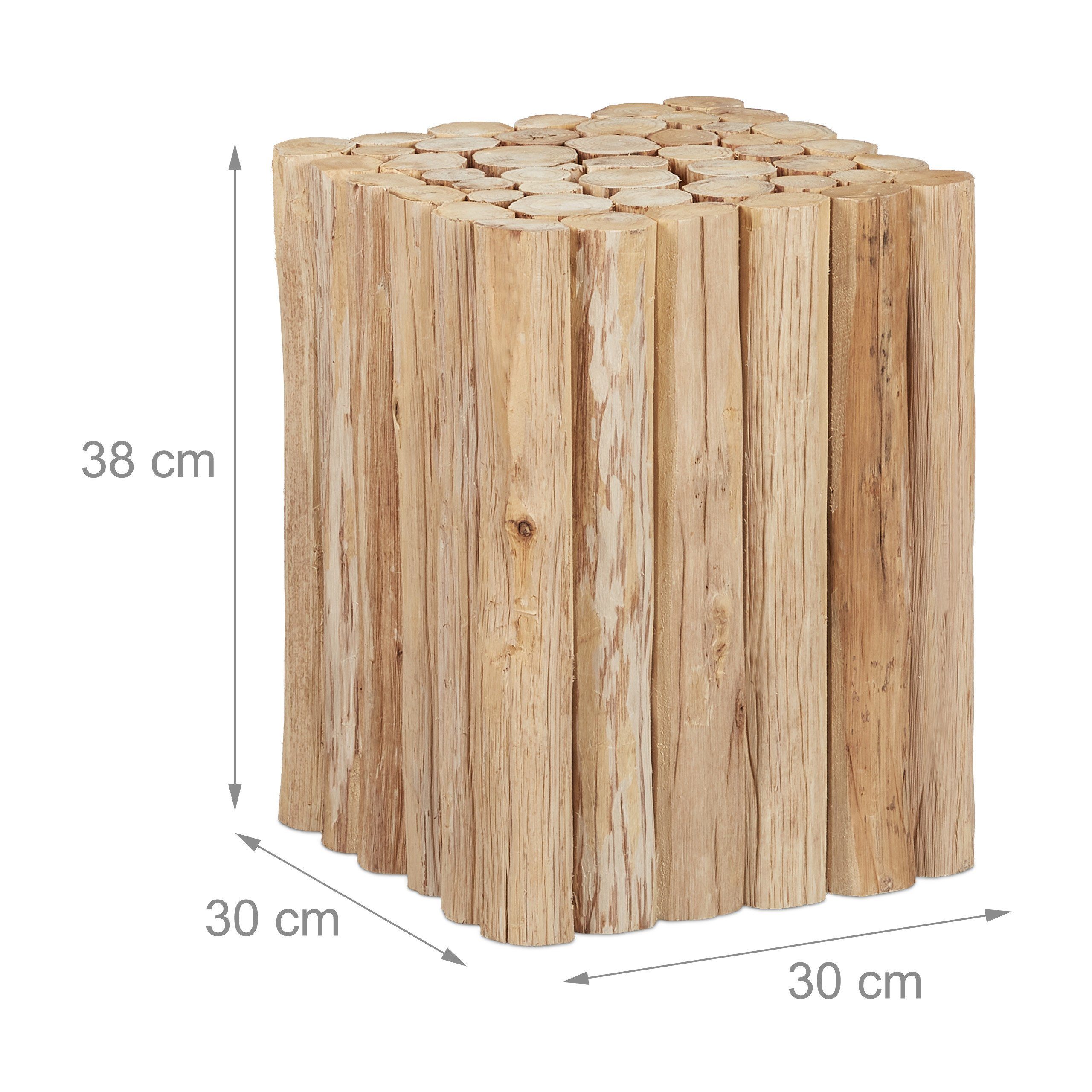relaxdays Blumenhocker Eckiger Blumenhocker aus Holz