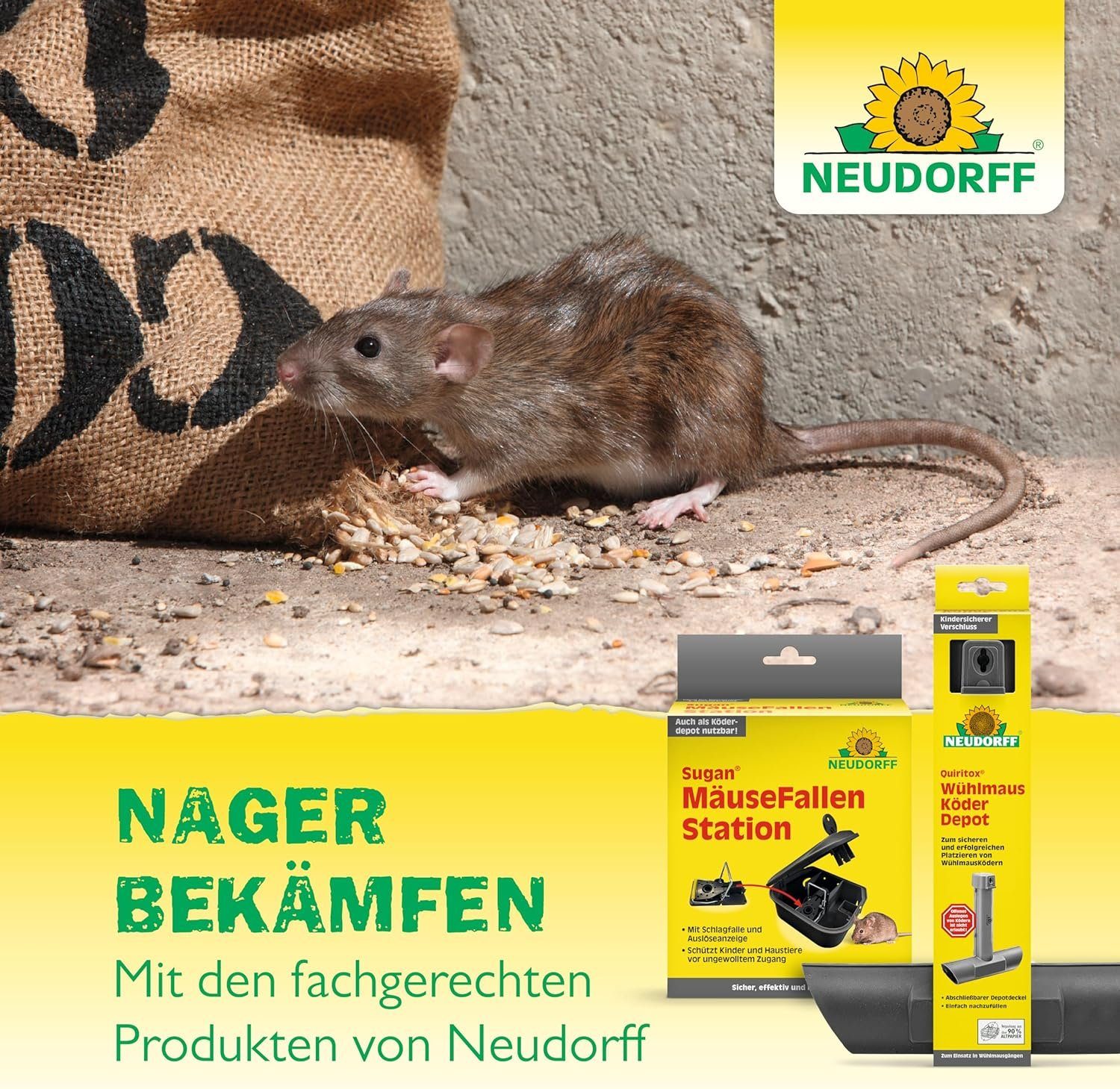 Neudorff Gift-Rattenköder Sugan, 400 g, Ratten effektiv und sicher bekämpfen