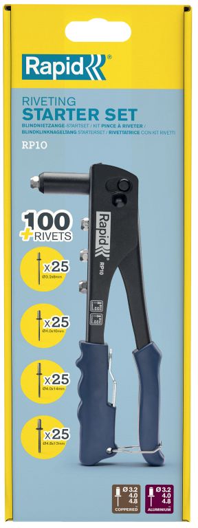 Πένσα για πριτσίνια Rapid 5001718 RP10 + 100 πριτσίνια για τυφλά