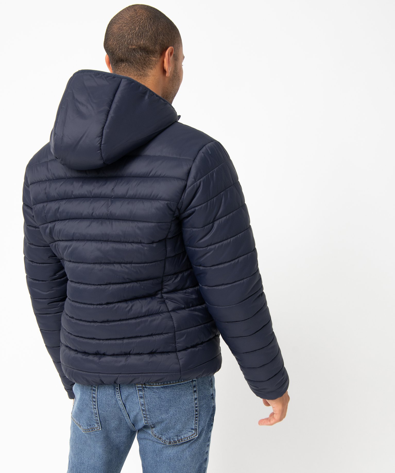 Doudoune homme fine avec capuche bleu | GEMO