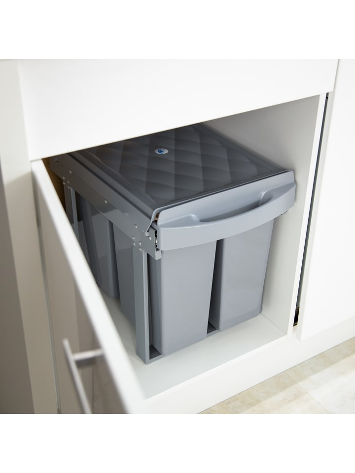 relaxdays Mülltrennsystem Grau Deluxe 1x20L   2x10L günstig kaufen onesize