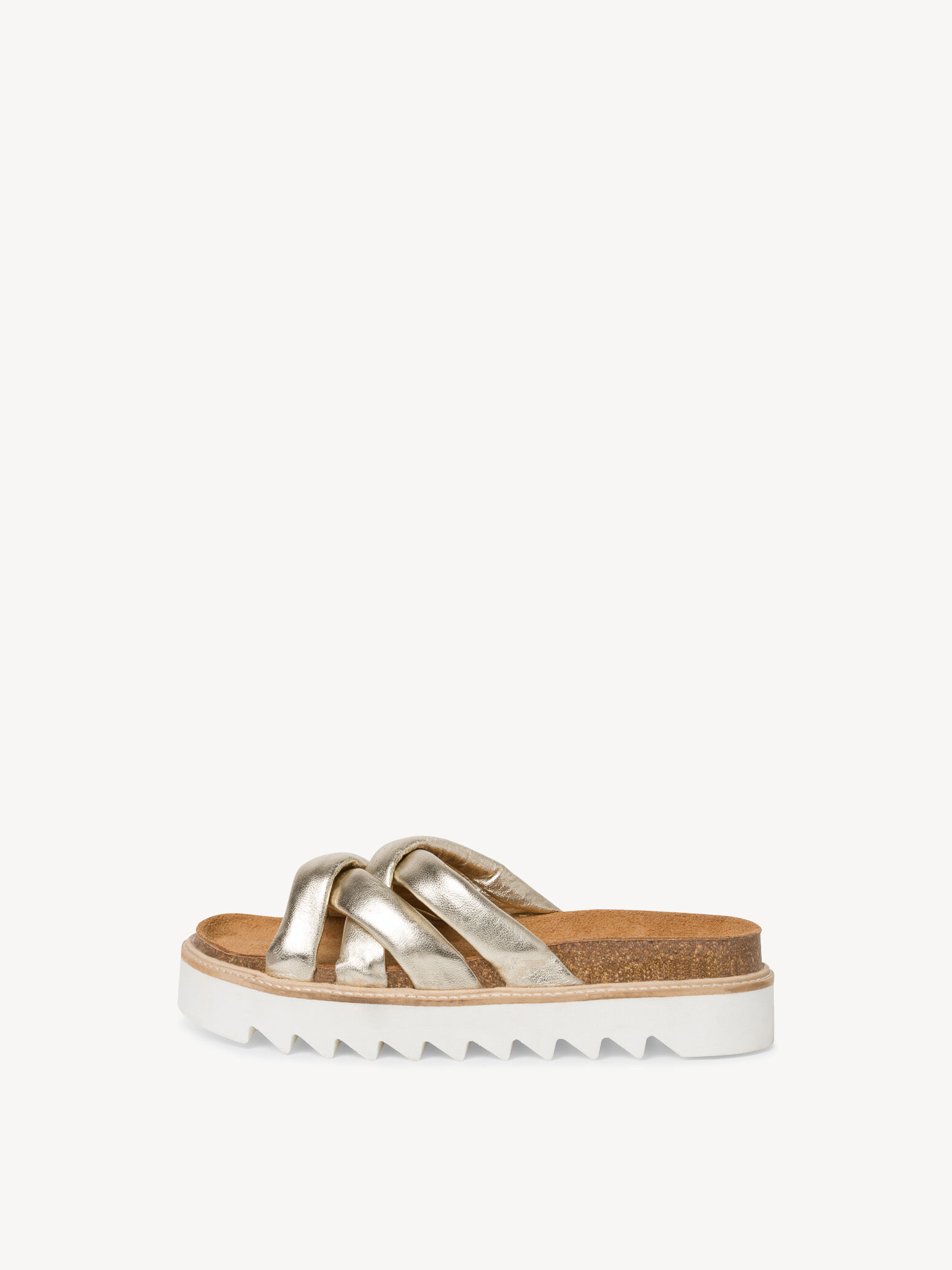 Mule en cuir - métallique
