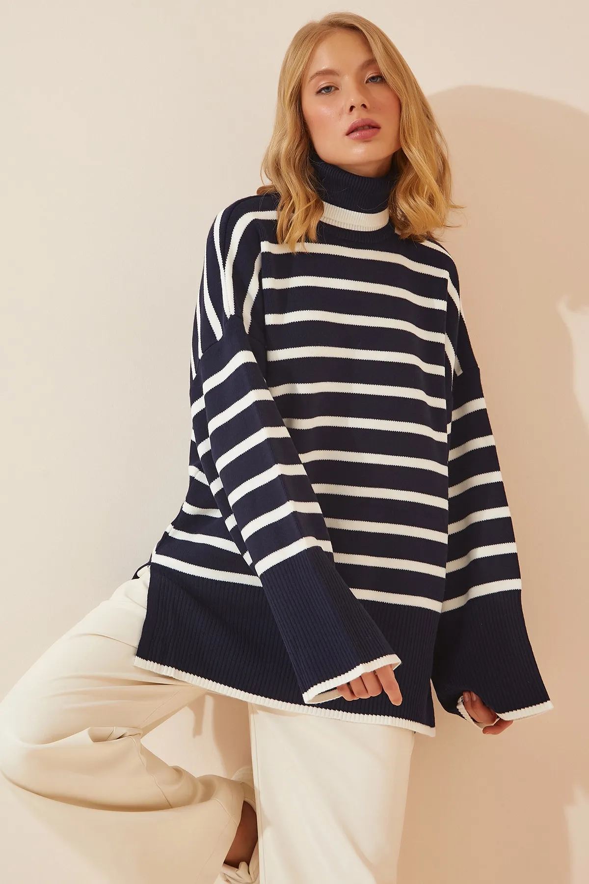 Happiness İstanbul  Pullover - Dunkelblau - Oversized