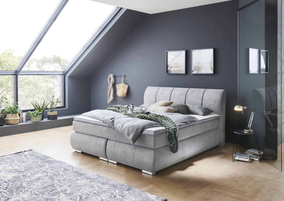 Sun Garden Boxspringbett Malin Silber 180 x 200 cm