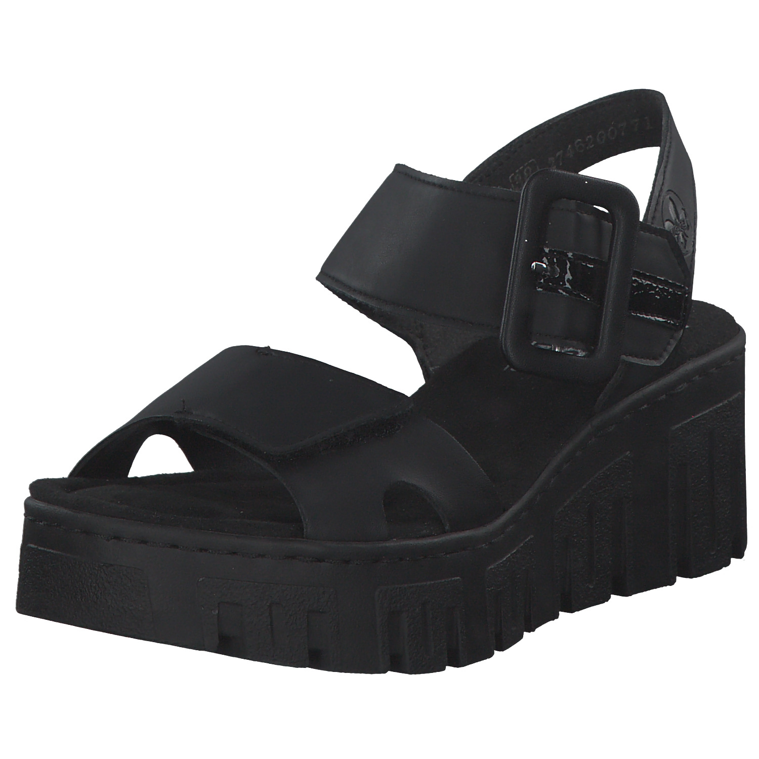 Rieker 68050, Plateau-Sandaletten, Damen, schwarz/black