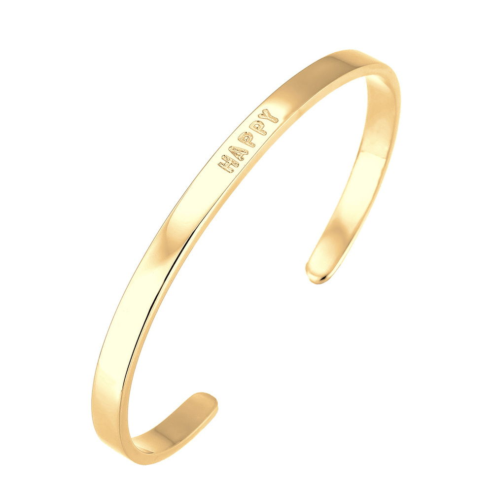 Elli Elli Bracelet HAPPY Wording Schriftzug Trend 925 Sterling Silber Bracelet