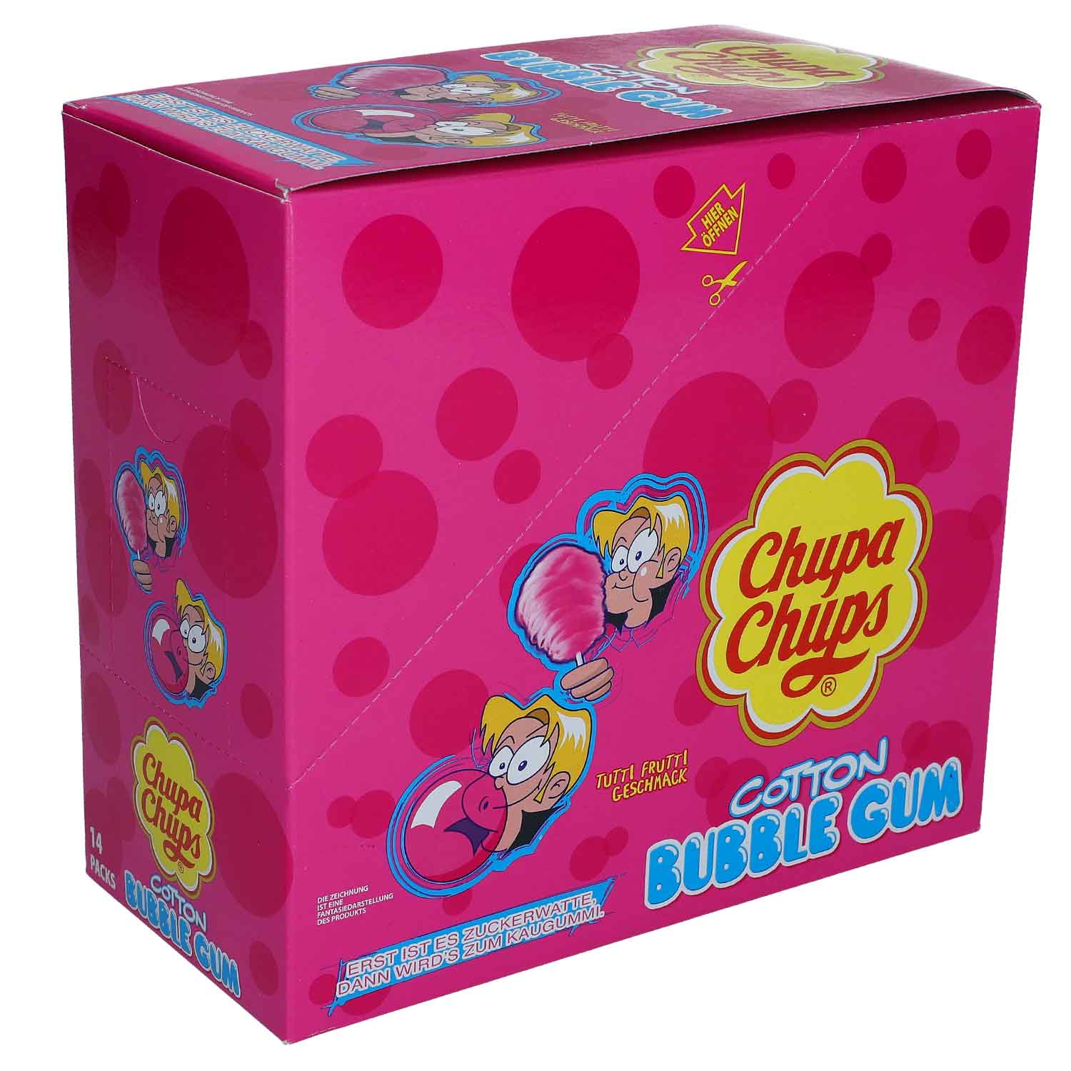 Chupa Chups Cotton Bubble Gum Tutti Frutti 14er