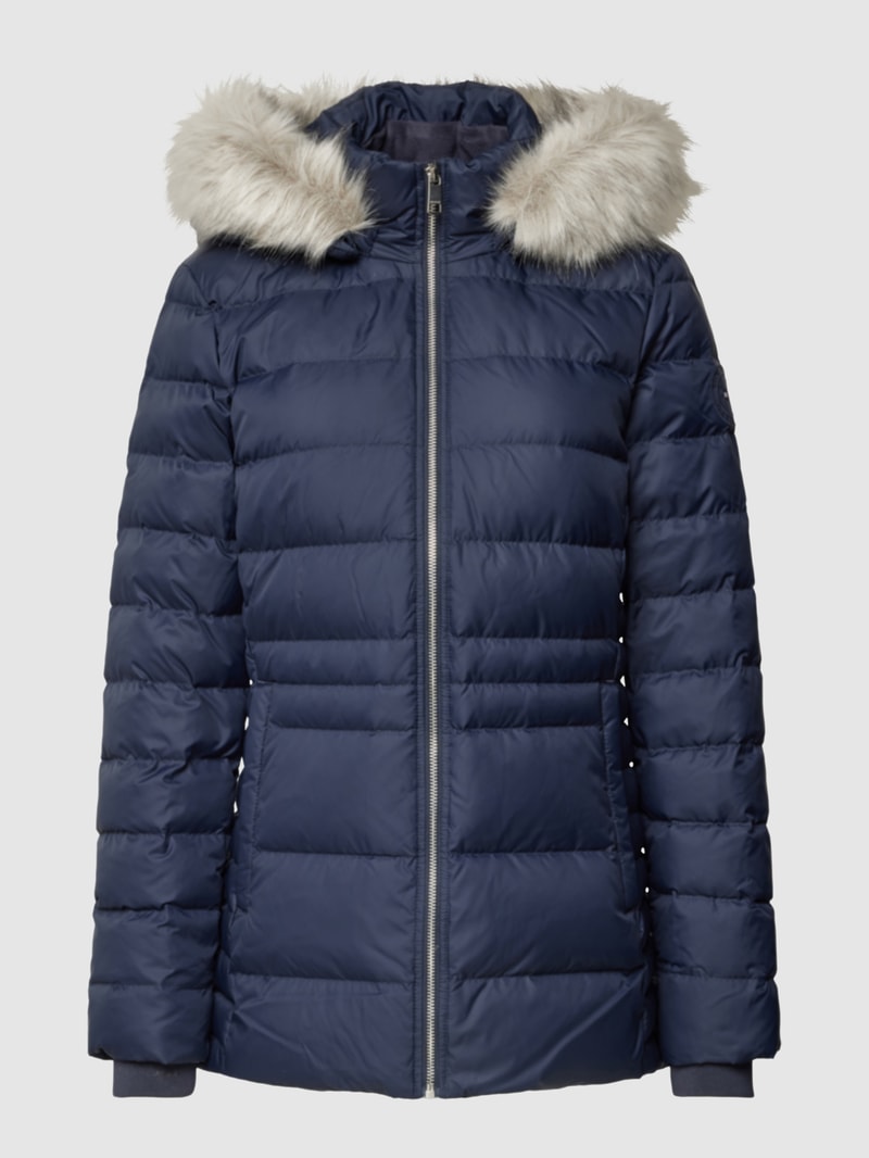 Steppjacke mit Kapuze in marineblau