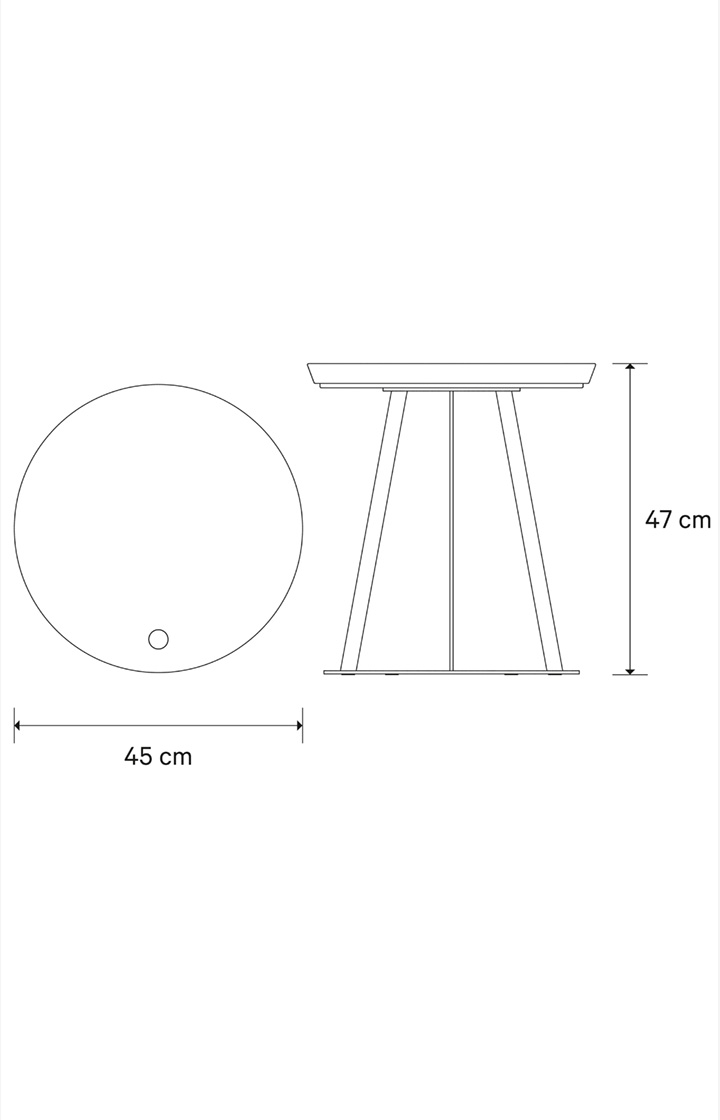 Beistelltisch JOOP! ROUND mit Raucheichenplatte, 45 x 47 cm in Anthrazit