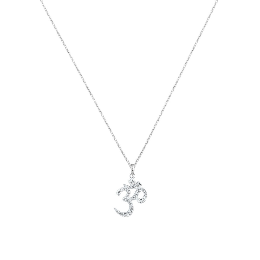Elli Elli Collier Femme Caractère Om de Cristal - (925/1000) Argent collier