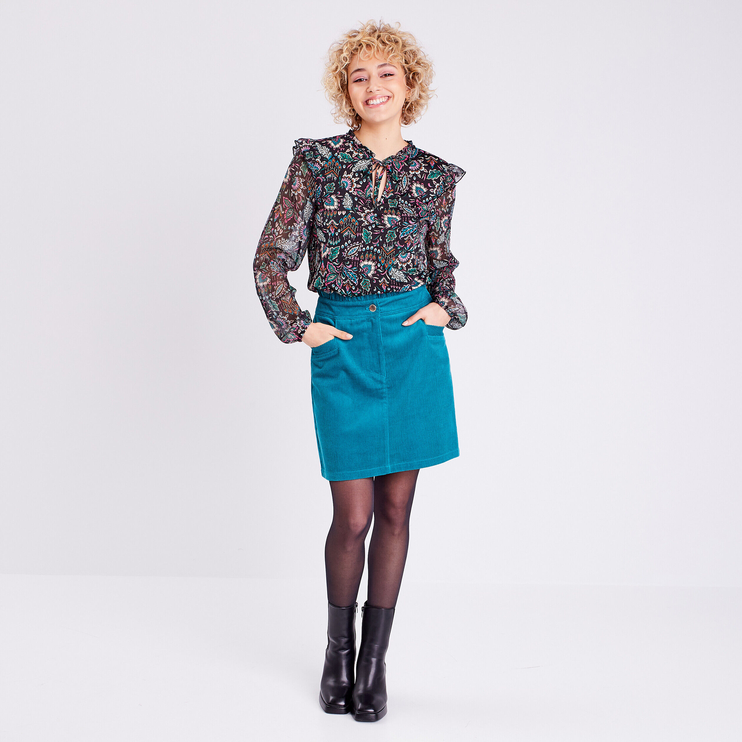 Blouse manches longues noir femme | Cache Cache