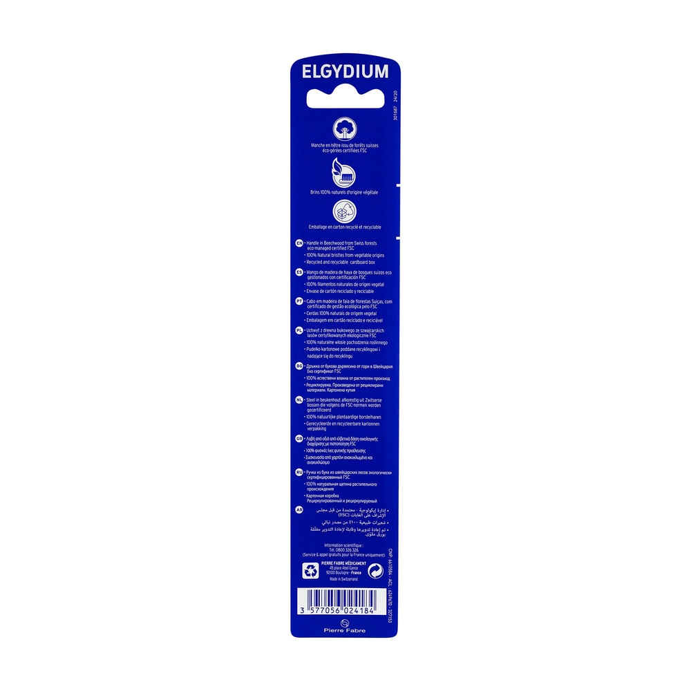 Oral Care ELGYDIUM Brosse à dents Bois Eco conçuemédium Brosse à dents