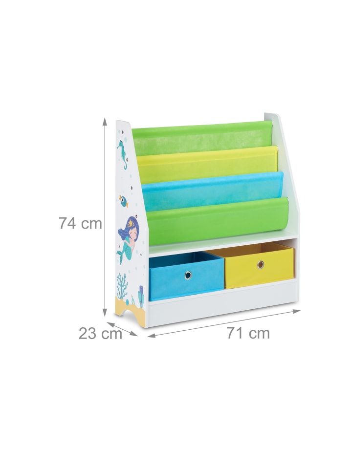 relaxdays Kinderregal Meer in Bunt - (B)71 x (H)74 x (T)23 cm günstig kaufen onesize