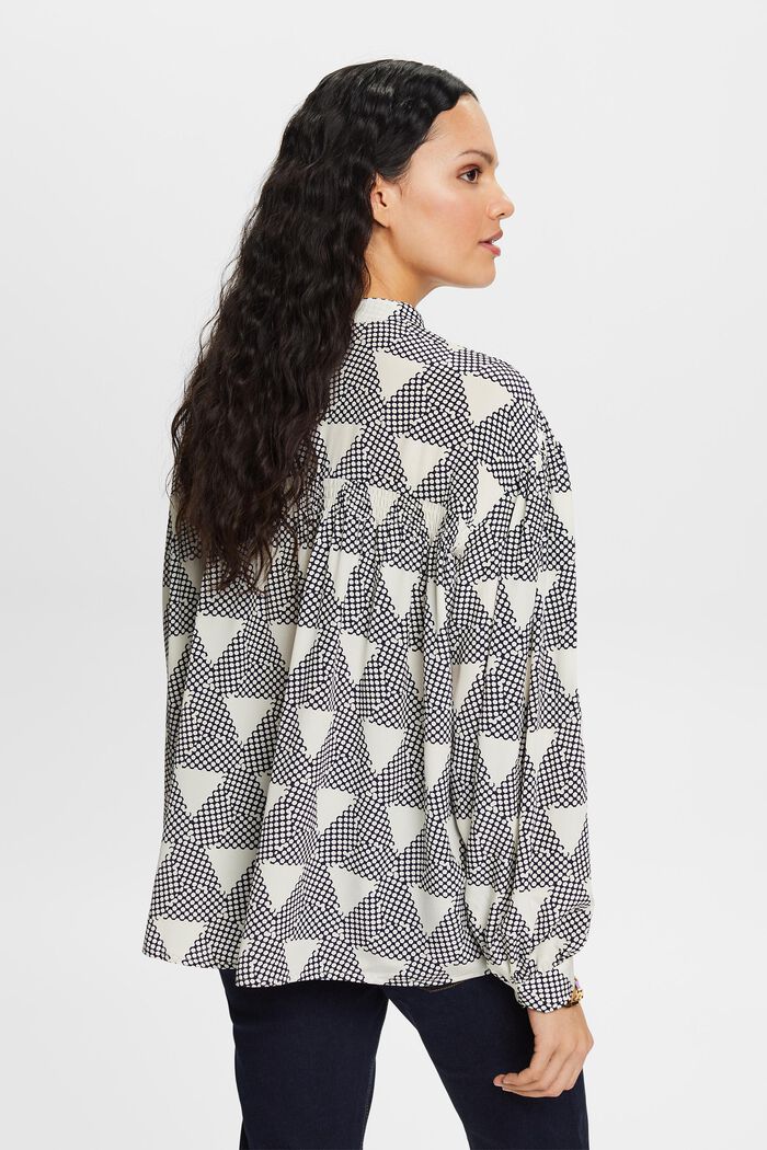 Gemusterte Bluse, 100 % Seide