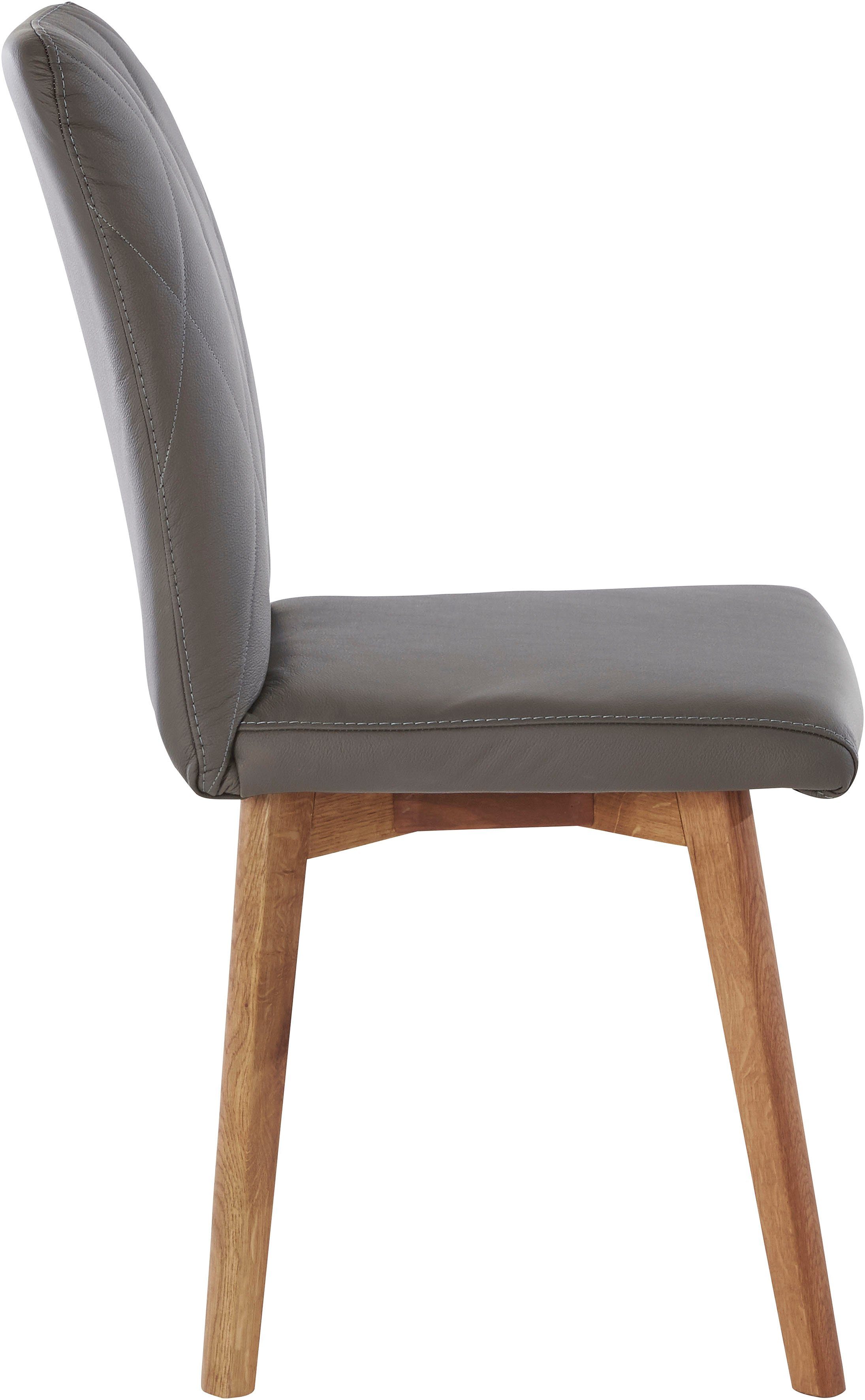 Home affaire 4-Fußstuhl Brest (Set, 2 St), Gestell aus Eiche Massivholz geölt