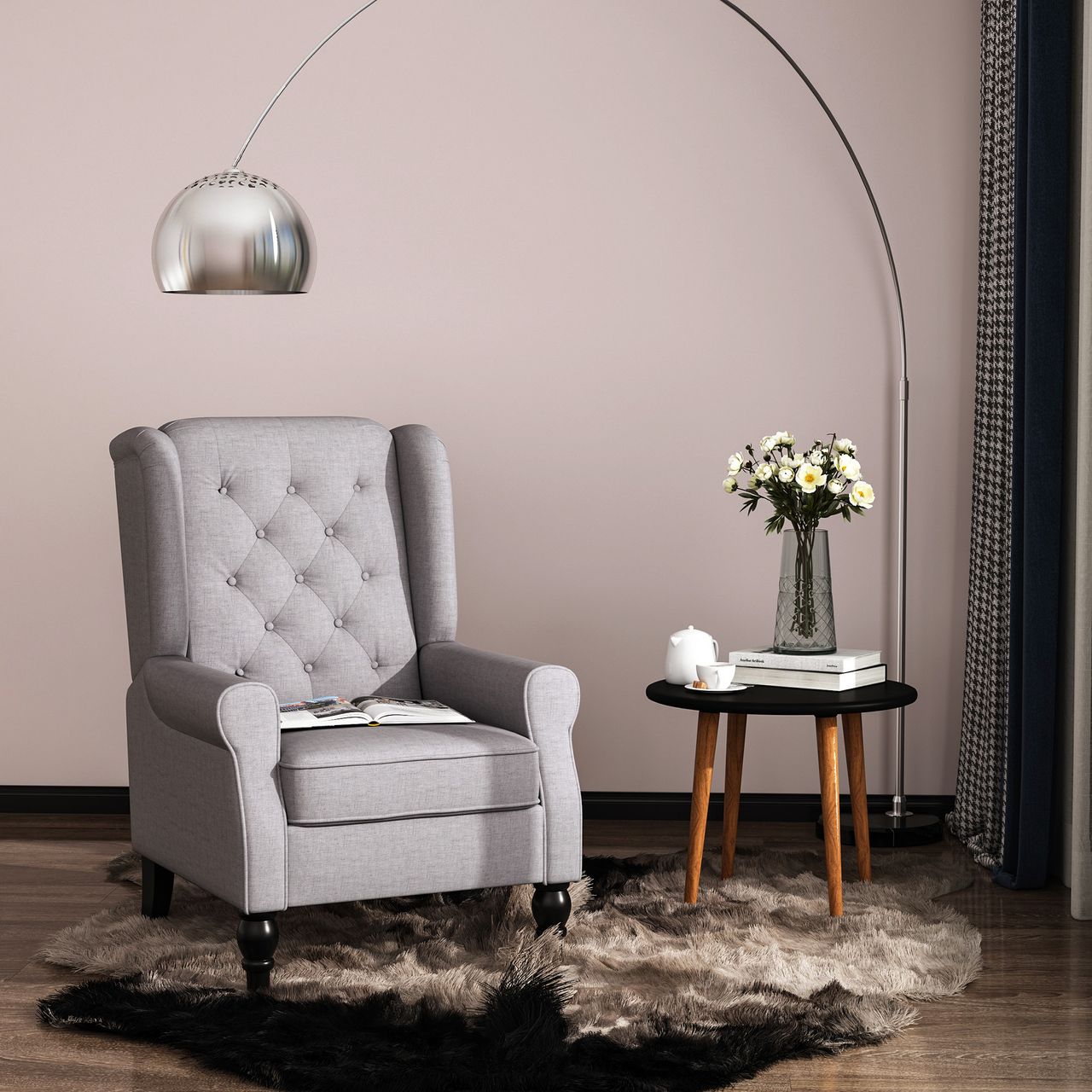 HOMCOM Einzelsofa Relaxsessel Einzelstuhl mit Tufting Polyester 2 Farben