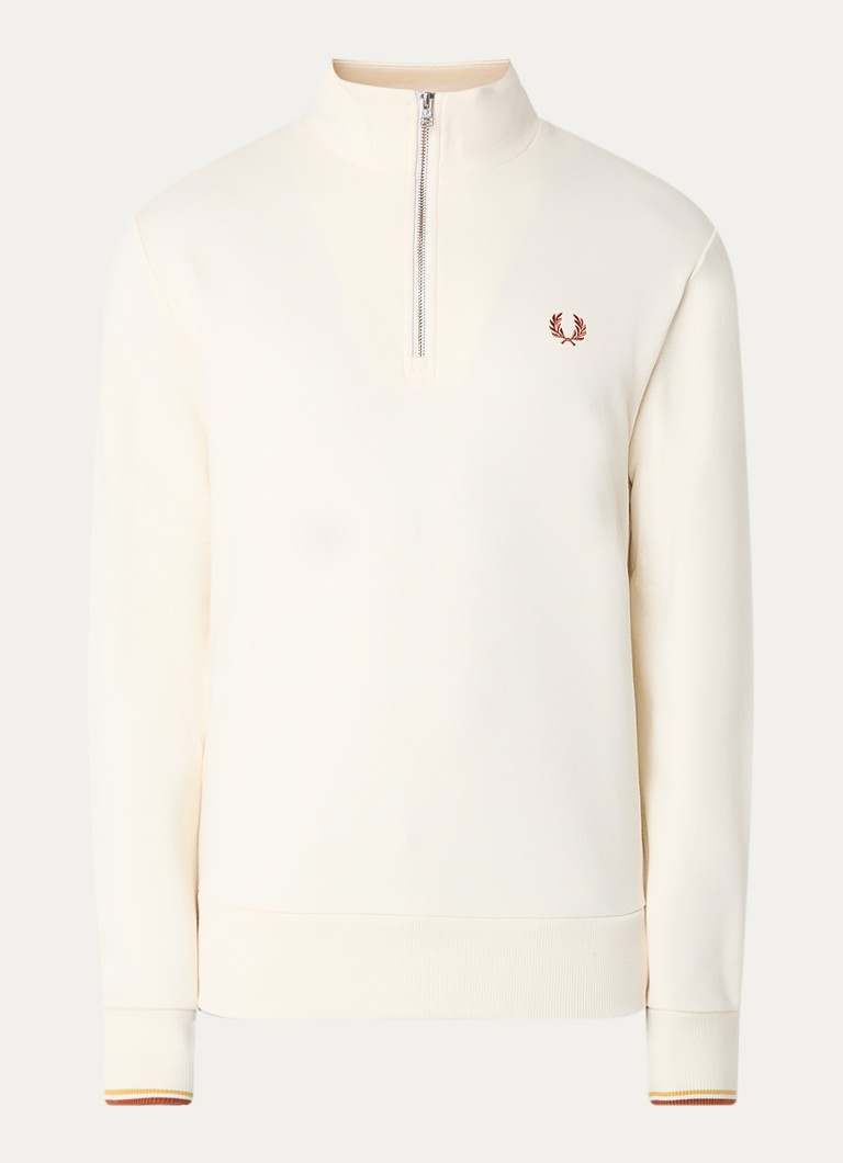 Fred Perry sweater with half zip and logo embroidery