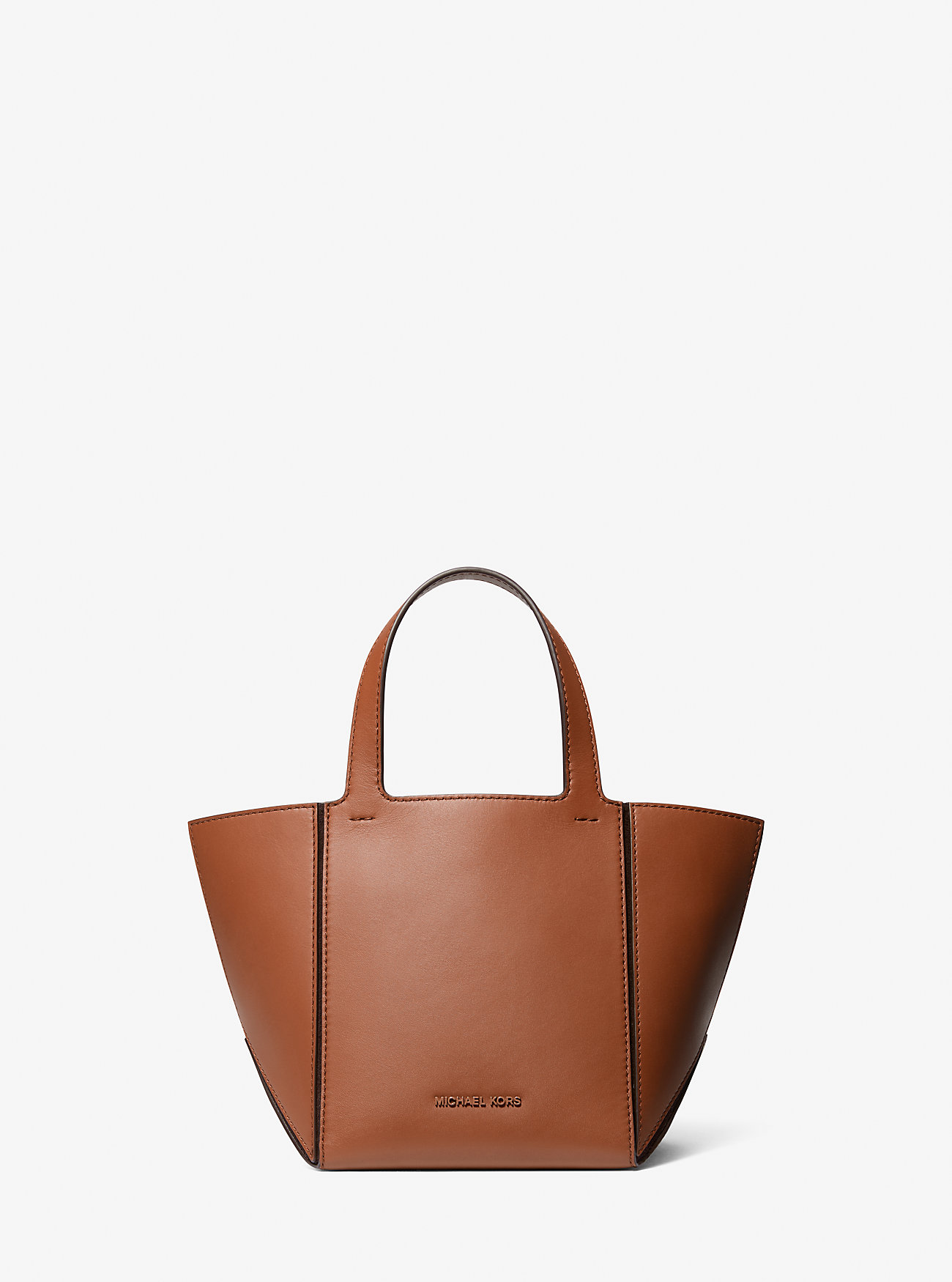 Jordi Small Leather Tote Bag - LUGGAGE