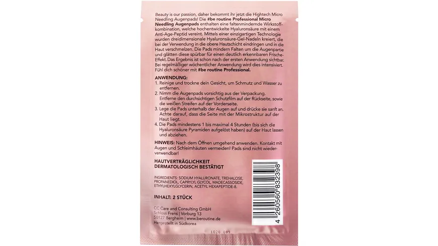 be routine Micro Needling Augenpads