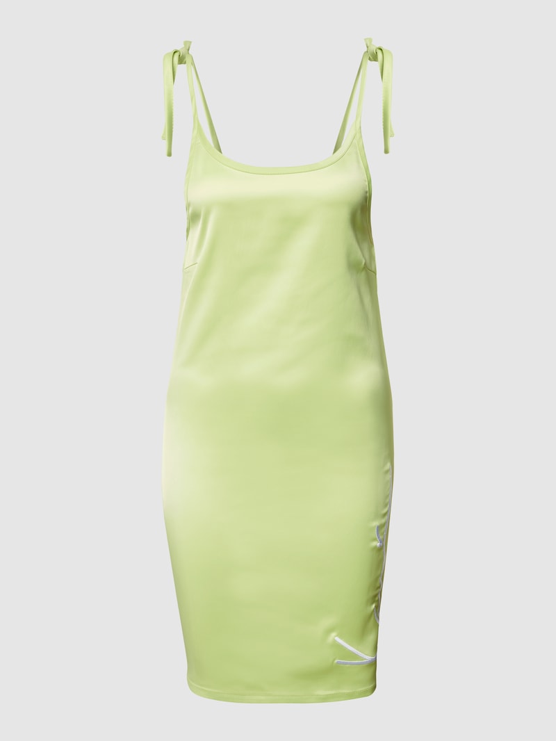 Minikleid mit Label-Stitching in hellgrün