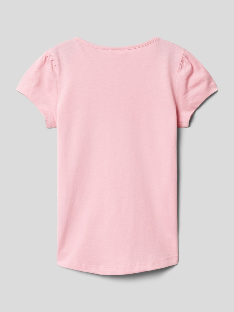 T-Shirt aus Baumwolle mit Paillettenbesatz in rosa