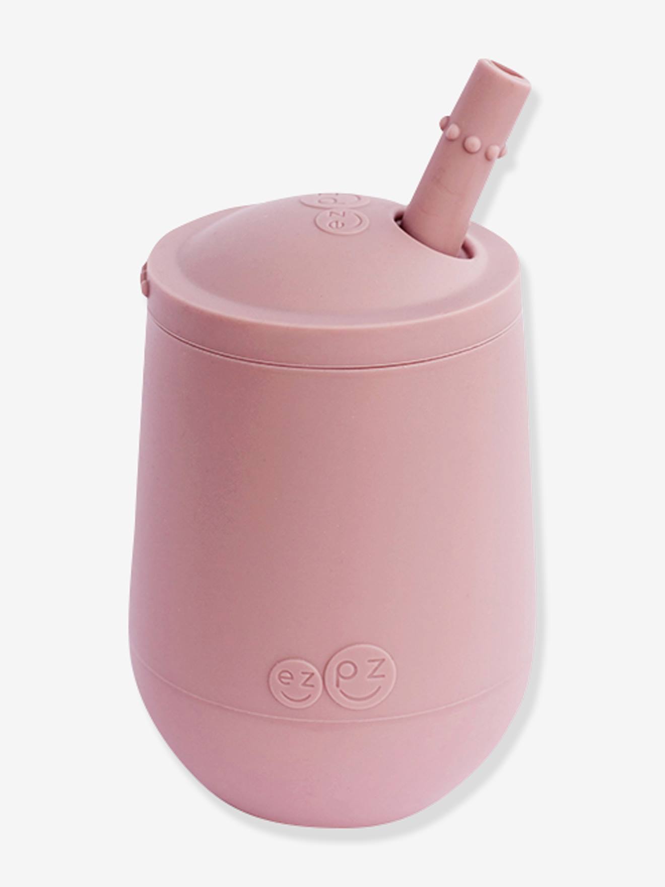Gobelet d’apprentissage avec paille EZPZ Mini Cup en silicone bleu indigo
