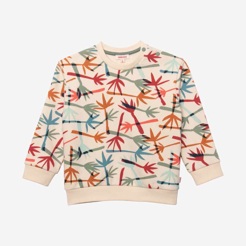 Sweat bébé garçon néo camo palmes jaune Catimini