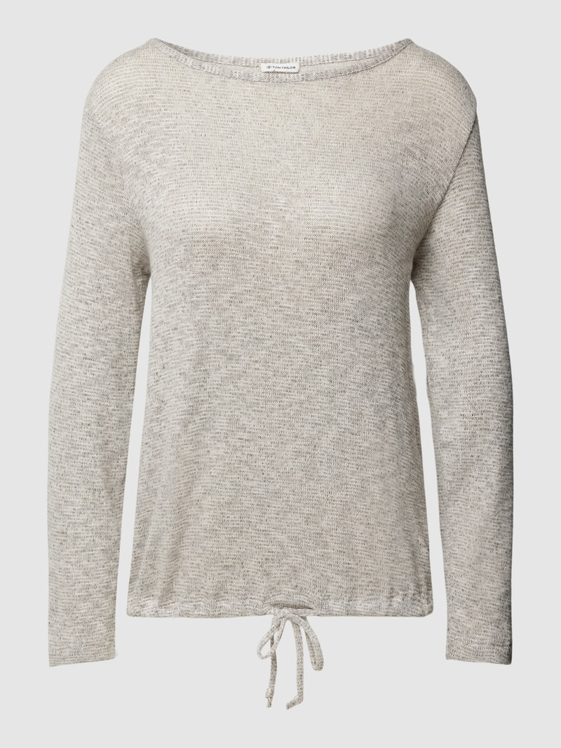 Longsleeve in melierter Optik in hellgrau meliert