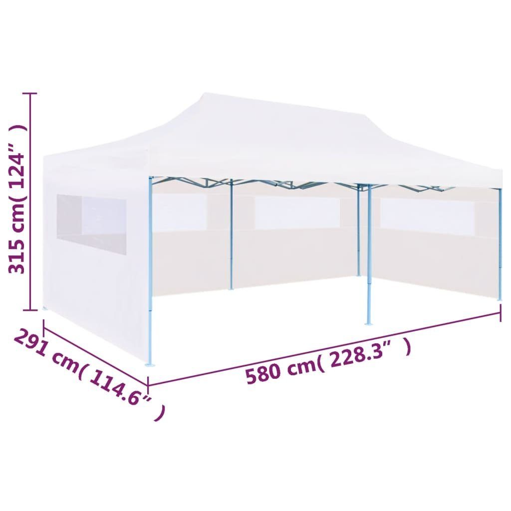 vidaXL Partyzelt Pop-Up Partyzelt mit Seitenwänden Faltbar 3 x 6 m Stahl Weiß