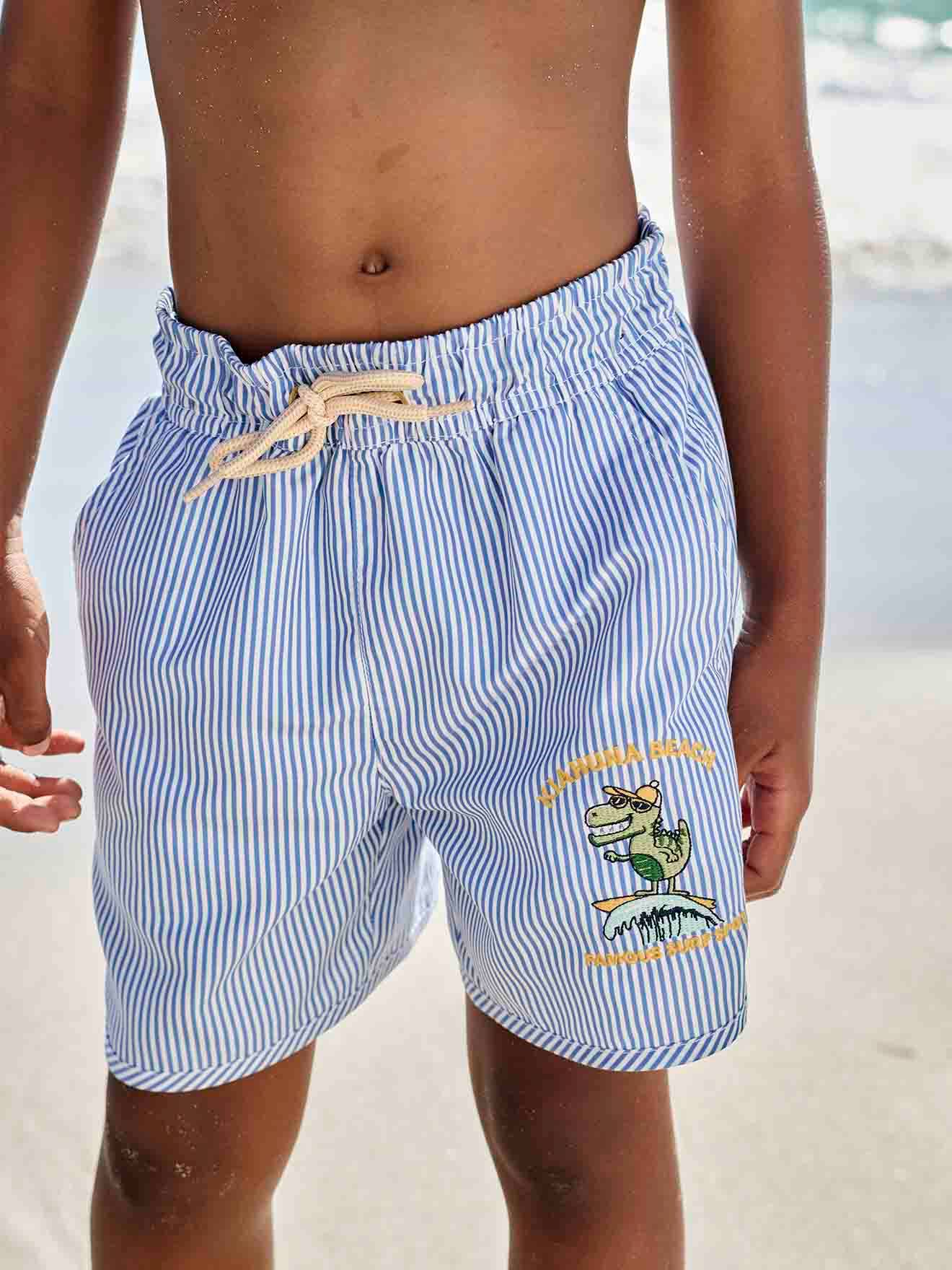 Vertbaudet Jungen Badeshorts Oeko-Tex - blau gestreift