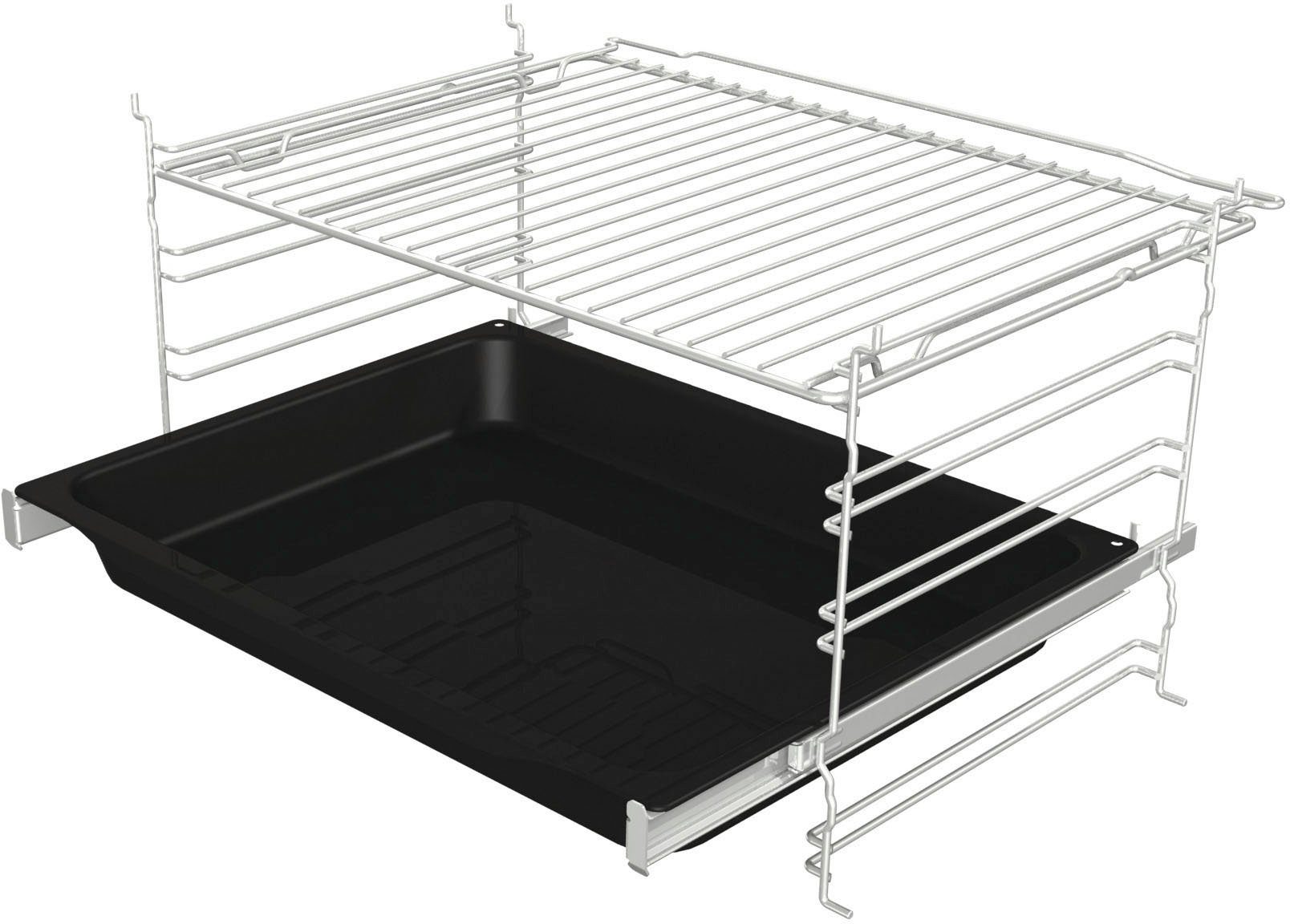 GORENJE Elektro-Herd-Set Black Set 4 Pyrolyse, mit 1-fach-Teleskopauszug, Pyrolyse-Selbstreinigung