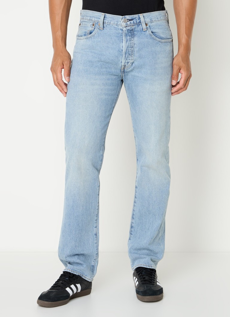 Calça jeans Levi's 501 de corte reto com lavagem clara