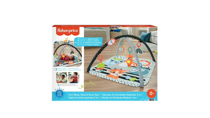 Fisher-Price Spieldecke mit Spielbogen (Licht & Musik), Krabbeldecke ab 0 M.