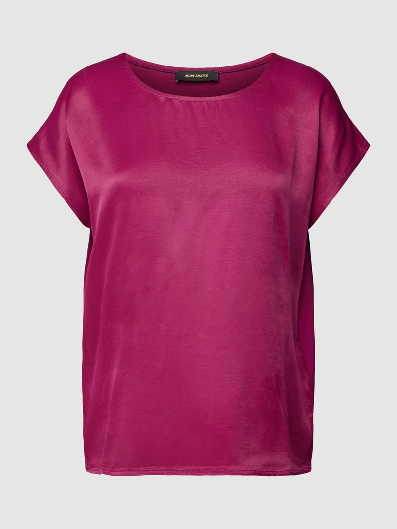 T-Shirt mit Rundhalsausschnitt in aubergine