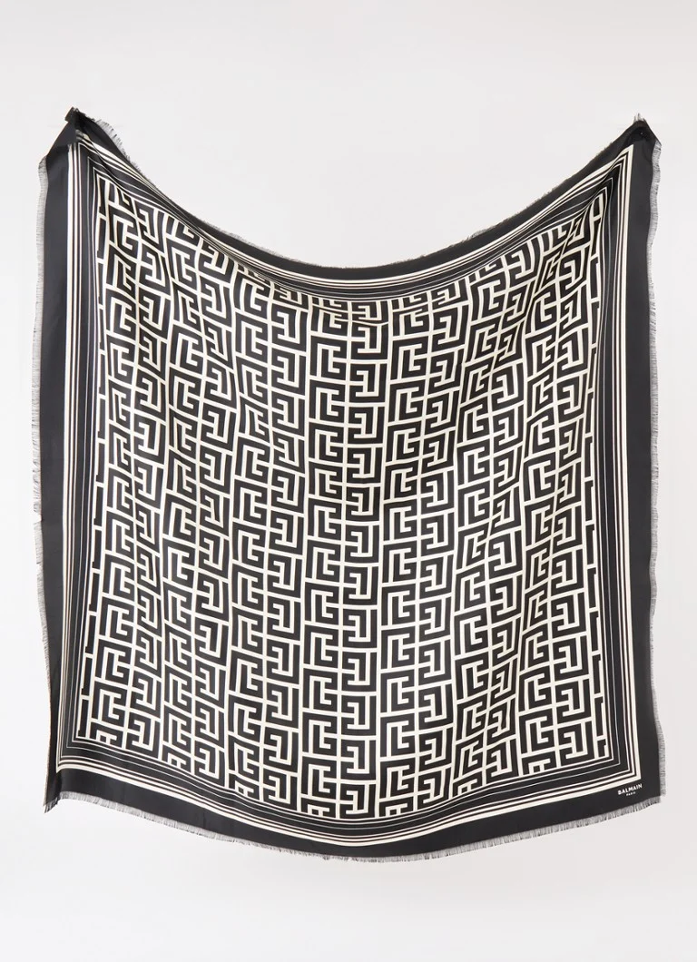 Jedwabny szal z monogramem Balmain, 125 x 125 cm