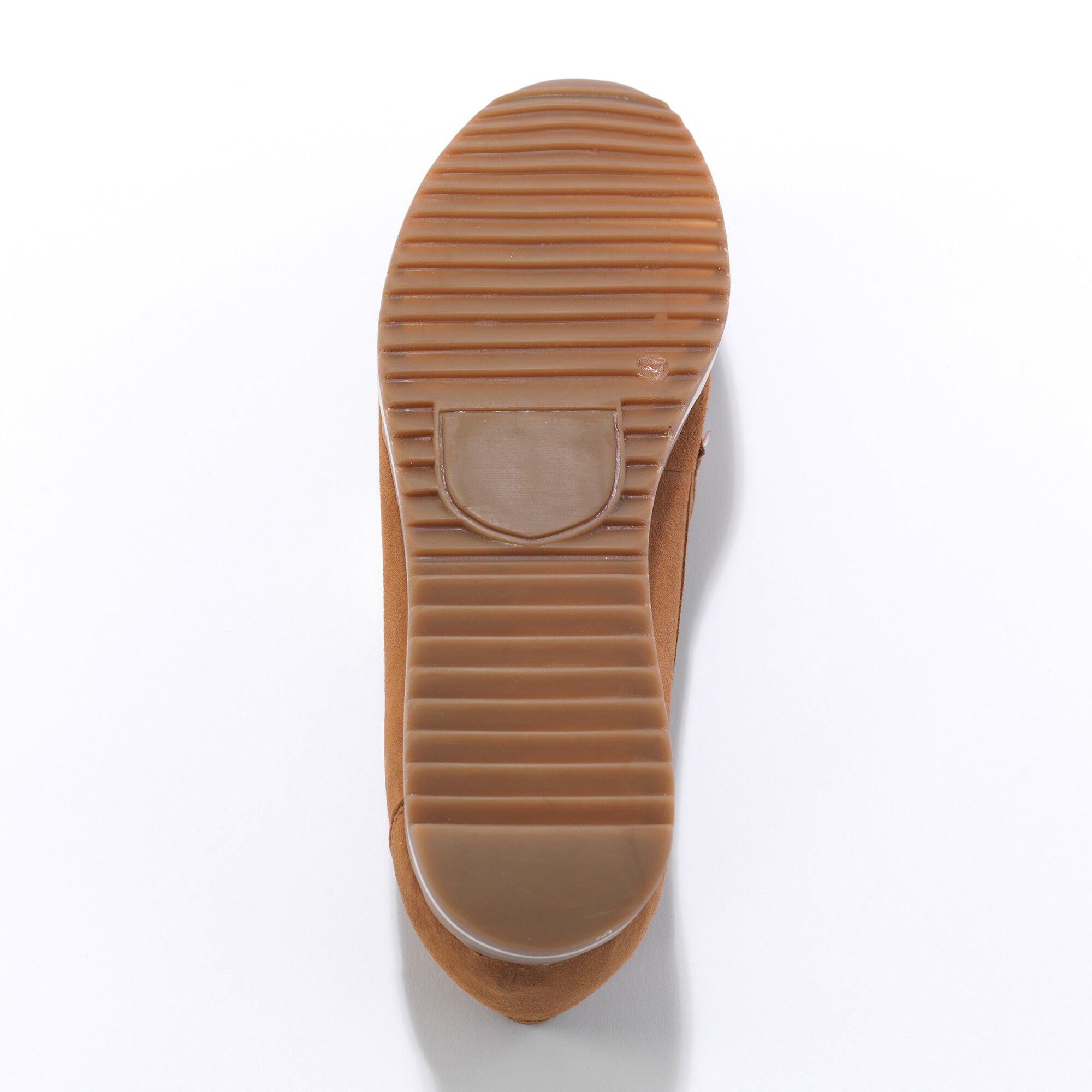 Mocassins en croûte de cuir à semelle crantée bicolore