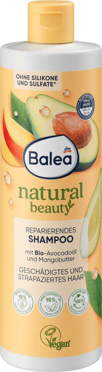 Shampoo Natural Beauty mit Bio-Avocadoöl und Mangobutter, 400 ml