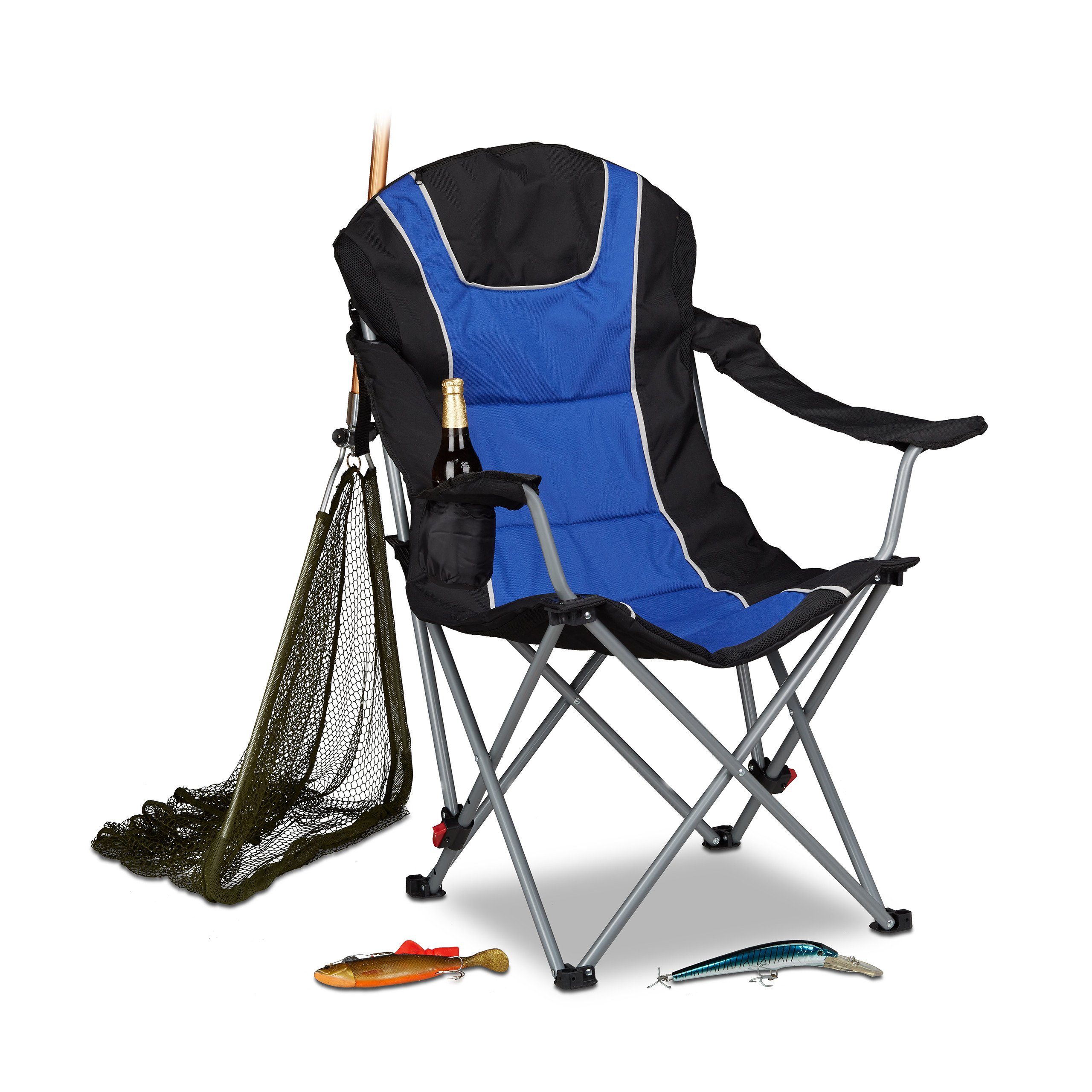 relaxdays Campingstuhl Campingstuhl faltbar mit Polsterung