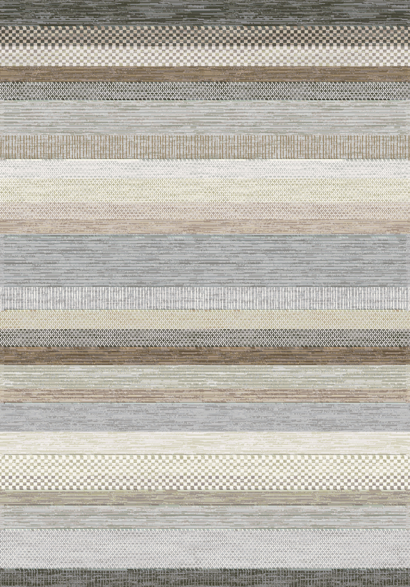 Webteppich Exellenza Grau-Creme-Dunkelbraun 120 x 170 cm